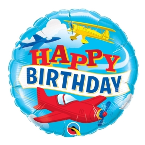 Balon foliowy happy birthday samoloty 45 cm