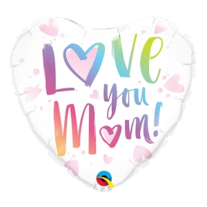 Balon foliowy na dzień matki - Love You mom! 45 cm