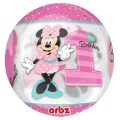 Balon foliowy na roczek Myszka Minnie różowy 40cm