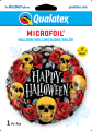 Balon foliowy złote czaszki Happy Halloween 45cm