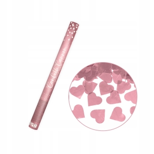 Konfettikanon hjärtan metallic roséguld 60 cm