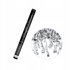 Konfettikanon serpentiner metallic silver 60 cm