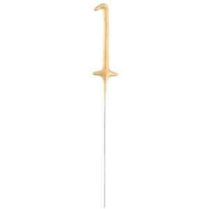 Zimny ogień cyfra 1 złota 17 cm 1 szt