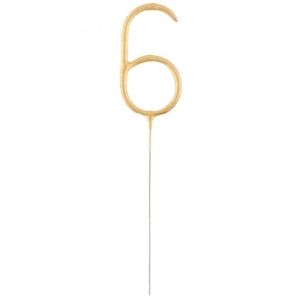 Zimny ogień cyfra 6 złota 17 cm 1 szt