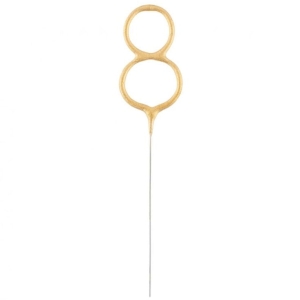 Zimny ogień cyfra 8 złota 17 cm 1 szt