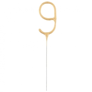 Zimny ogień cyfra 9 złota 17 cm 1 szt
