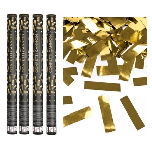 Konfettikanoner metallic guld 60 cm 4 st