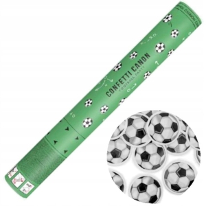 Konfettikanon fotbollar svartvita 40 cm