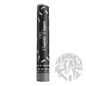 Konfettikanon serpentiner metallic silver 30 cm