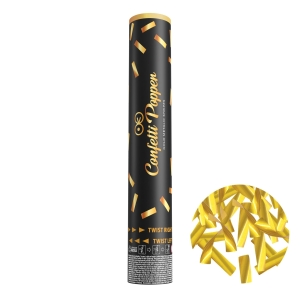 Konfettikanon serpentiner metallic guld 30 cm