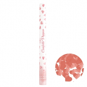 Konfettikanon hjärtan metallic roséguld 60 cm