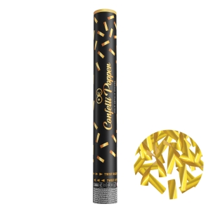 Konfettikanon serpentiner metallic guld 40 cm