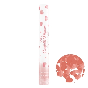 Konfettikanon hjärtan metallic roséguld 40 cm