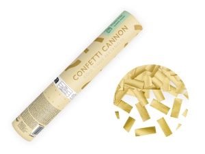 Konfettikanon serpentiner metallic guld 20 cm