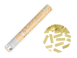 Konfettikanon papper guld 40 cm