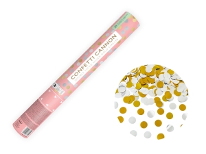 Konfettikanon cirklar metallic guld silver 40 cm