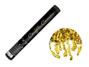 Konfettikanon serpentiner metallic guld 40 cm