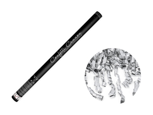 Konfettikanon serpentiner metallic silver 80 cm