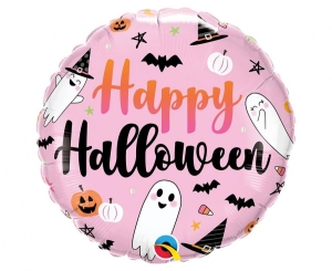 Balon foliowy Happy Halloween słodkie duchy okrągły 18 cali