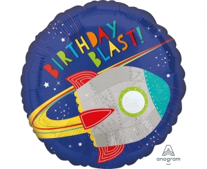 Balon foliowy Birthday Blast Rakieta okrągły 18 cali