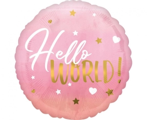 Balon foliowy Baby girl różowy okrągły 18 cali