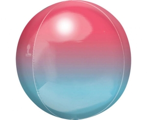 Balon foliowy Kula ombre czerwony-niebieski