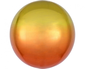 Balon foliowy Kula Ombre żółty- pomarańczowy