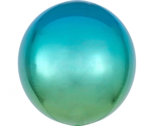Balon foliowy ORBZ - kula niebieski-zielony 15 cali