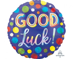 Balon foliowy Good Luck holo dots okrągły 18 cali