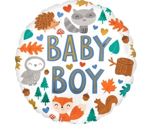 Balon foliowy Baby Boy Woodland Fun okrągły 18 cali