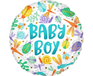 Balon foliowy Baby Boy Watercolor okrągły 18 cali