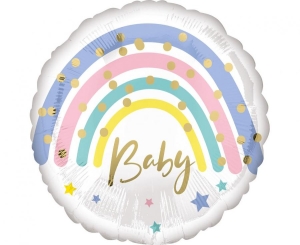 Balon foliowy Baby pastel Rainbow okrągły 18 cali