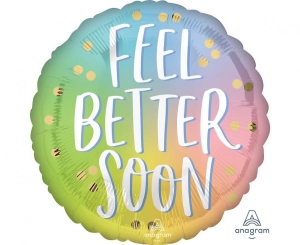 Balon foliowy Feel better soon ombre okrągły 18 cali