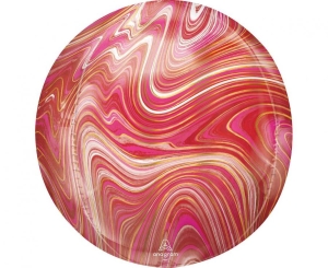 Balon foliowy ORBZ - Kula Orbz Marblez Red & Pink 15 cali