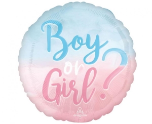 Balon foliowy Boy or Girl gender reveal okrągły 18 cali