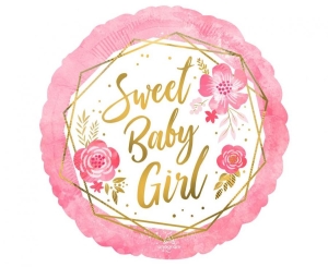 Balon foliowy Sweet Baby Girl okrągły 18 cali