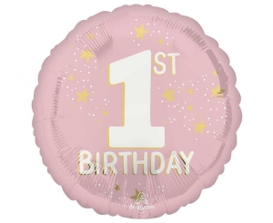 Balon foliowy Little Miss Wonderful 1st Bday okrągły 18 cali