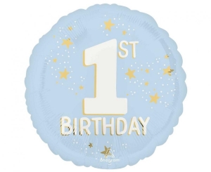 Balon foliowy Little Mister Wonderful 1st Bday okrągły 18 cali