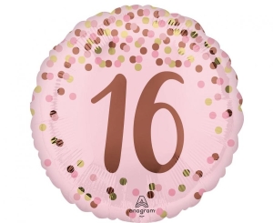 Balon foliowy Pretty pink 16th birthday 18 cali