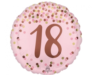 Balon foliowy Pretty pink 18th birthday 18 cali