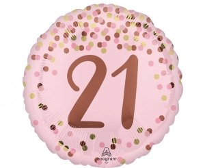 Balon foliowy Pretty pink 21st birthday 18 cali
