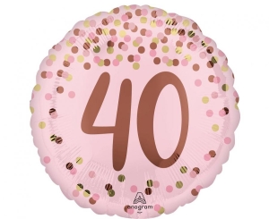 Balon foliowy Pretty pink 40th birthday 18 cali