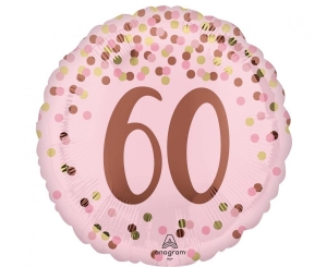 Balon foliowy Pretty pink 60th birthday 18 cali