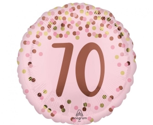 Balon foliowy Pretty pink 70th birthday 18 cali
