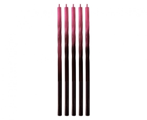 Świeczki Świderki Ombre czerwony/czarny 5 x 5 x 150 mm 5 szt