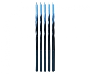 Świeczki Świderki Ombre niebieski/czarny 5 x 5 x 150 mm 5 szt