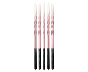 Świeczki Świderki Ombre różowy/biały 5 x 5 x 150 mm 5 szt
