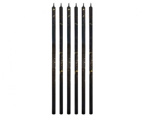 Świeczki urodzinowe Milenium czarne wys. 16.5 cm 6 szt