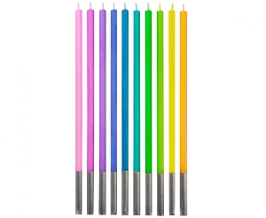 Świeczki urodzinowe Pastele wys. 14.5 cm 10 szt