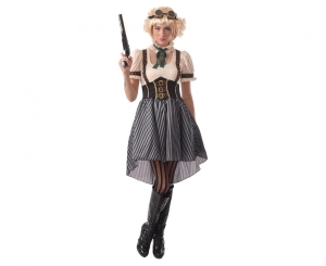 Strój dla dorosłych Steampunk (naszyjnik gogle sukienka) rozm. M